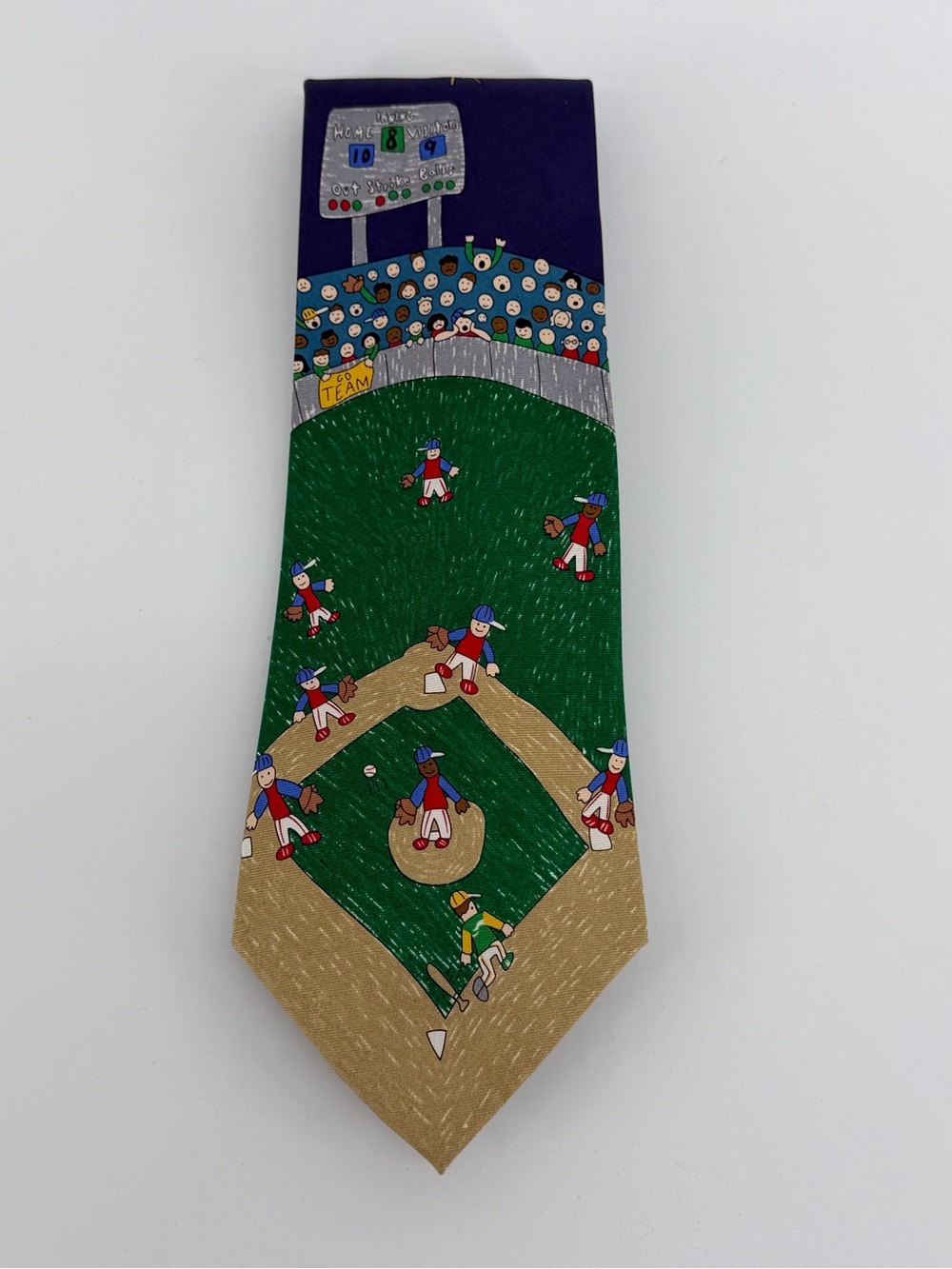 Save the Children "The Baseball Field" Novelty Tie, 100% Silk Necktie